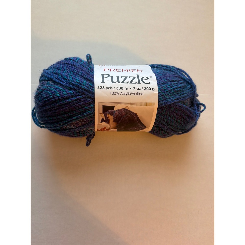 Premier Puzzle‎ Yarn Hangman 1050-08 Blue Teal Bulky Acrylic 328 Yards 7oz Skein